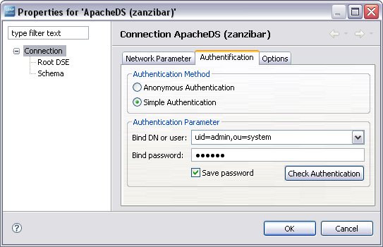 apache directory studio set password policy to true