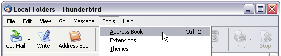 Thunderbirs open addressbook